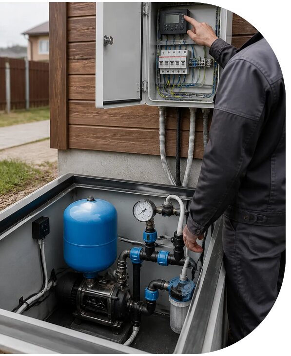 Автоматизация скважины и водоснабжения дома в Кохме